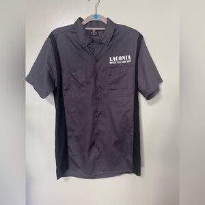 Vance Bikerwear Laconia motorcycle week Short Sleeve Button-Down Shirt Gray M